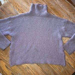 CHAVA cotton/25%alpaca periwinkle blocky sweater